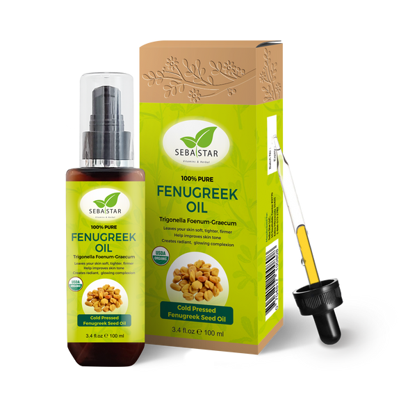 Fenugreek Oil 3.4oz - 100% Natural & Pure Fenugreek Oil for Face and Body