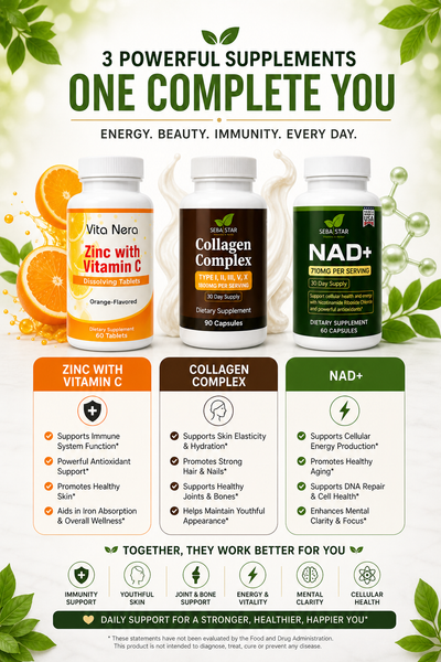 Zinc with Vitamin C, Collagen complex and NAD